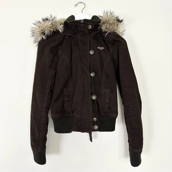 Hollister Jackets Coats Hollister Faux Fur Hood And Lining